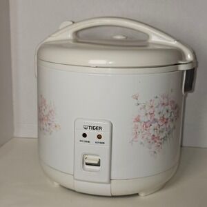 Tiger JNP-1800 10-Cup Electric Rice Cooker Warmer White Floral Made in Japan